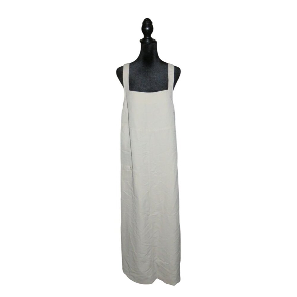 Directives Lyocell Sleeveless Sheath Maxi Dress in Cream with pockets size Large
